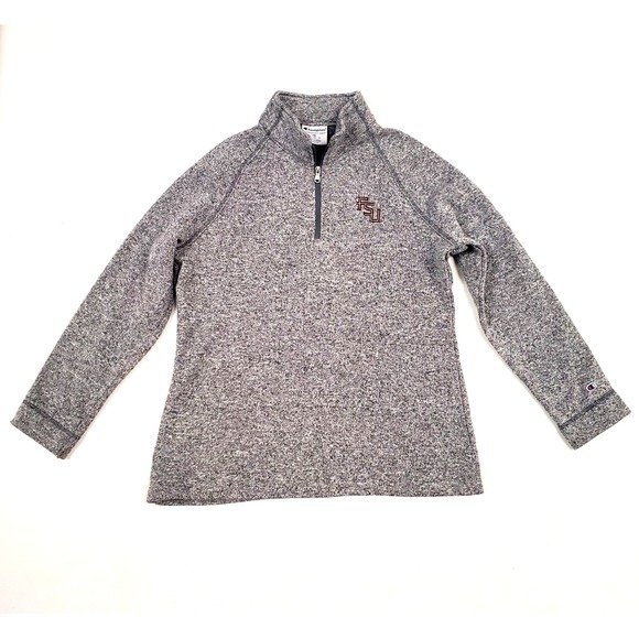 Champion Tops - Champion FSU Seminoles Women's Quarter Zip Fleece Pullover Gray size 2XL